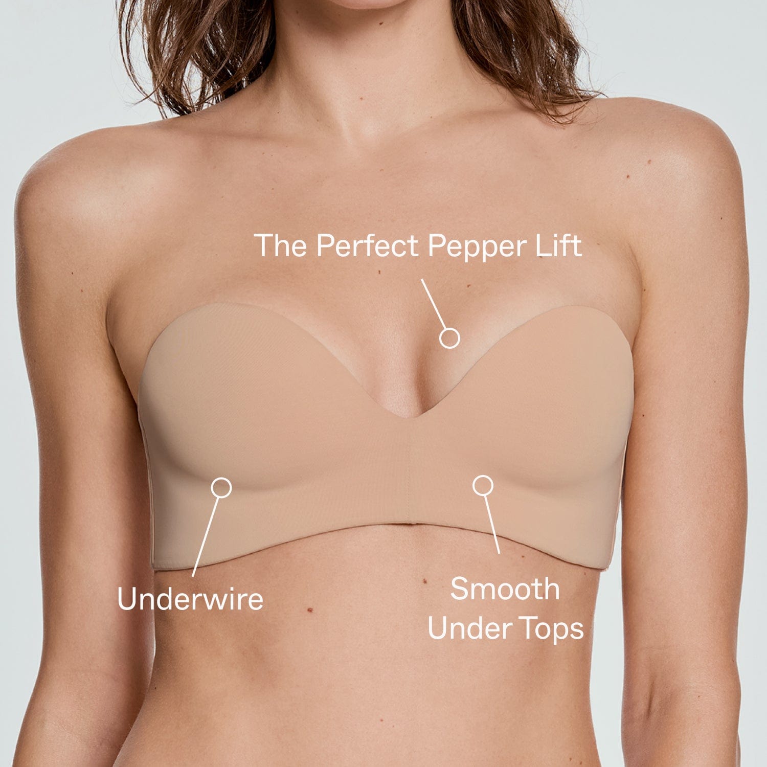 Boost Lift Up Strapless Bra Fawn - Image 3