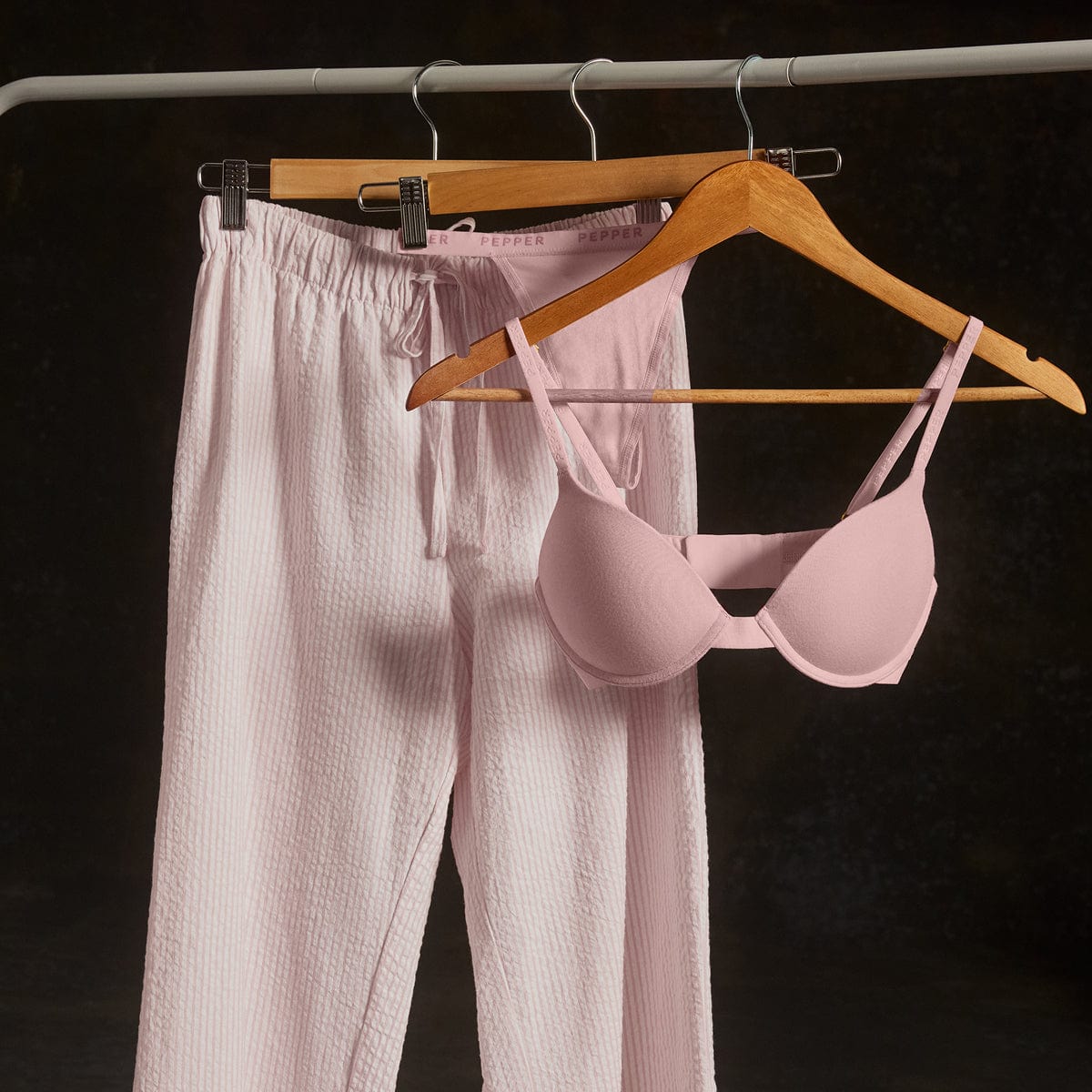 Cotton Lounge Pant Ballet Stripe - Image 3
