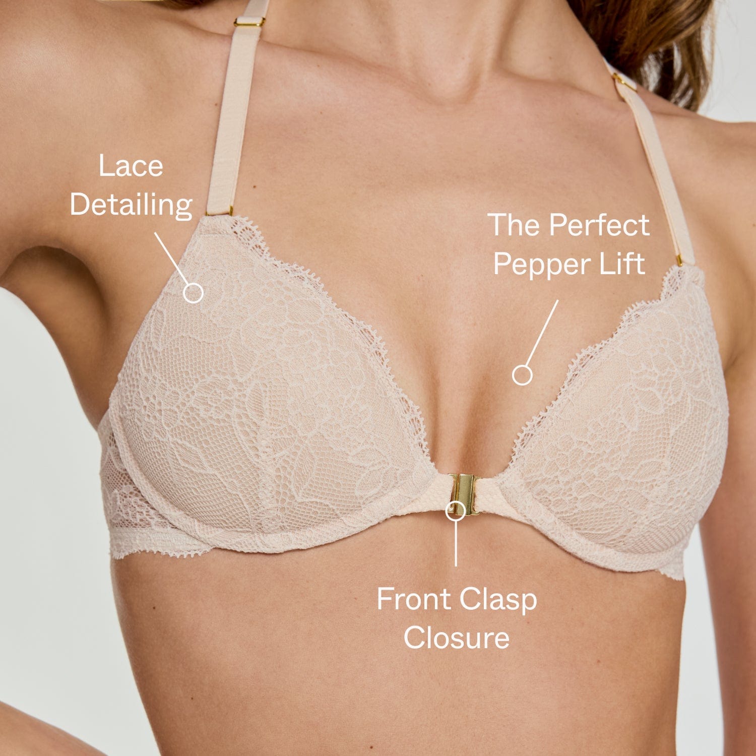 Lace Racerback Lift Up Bra Black - Image 3