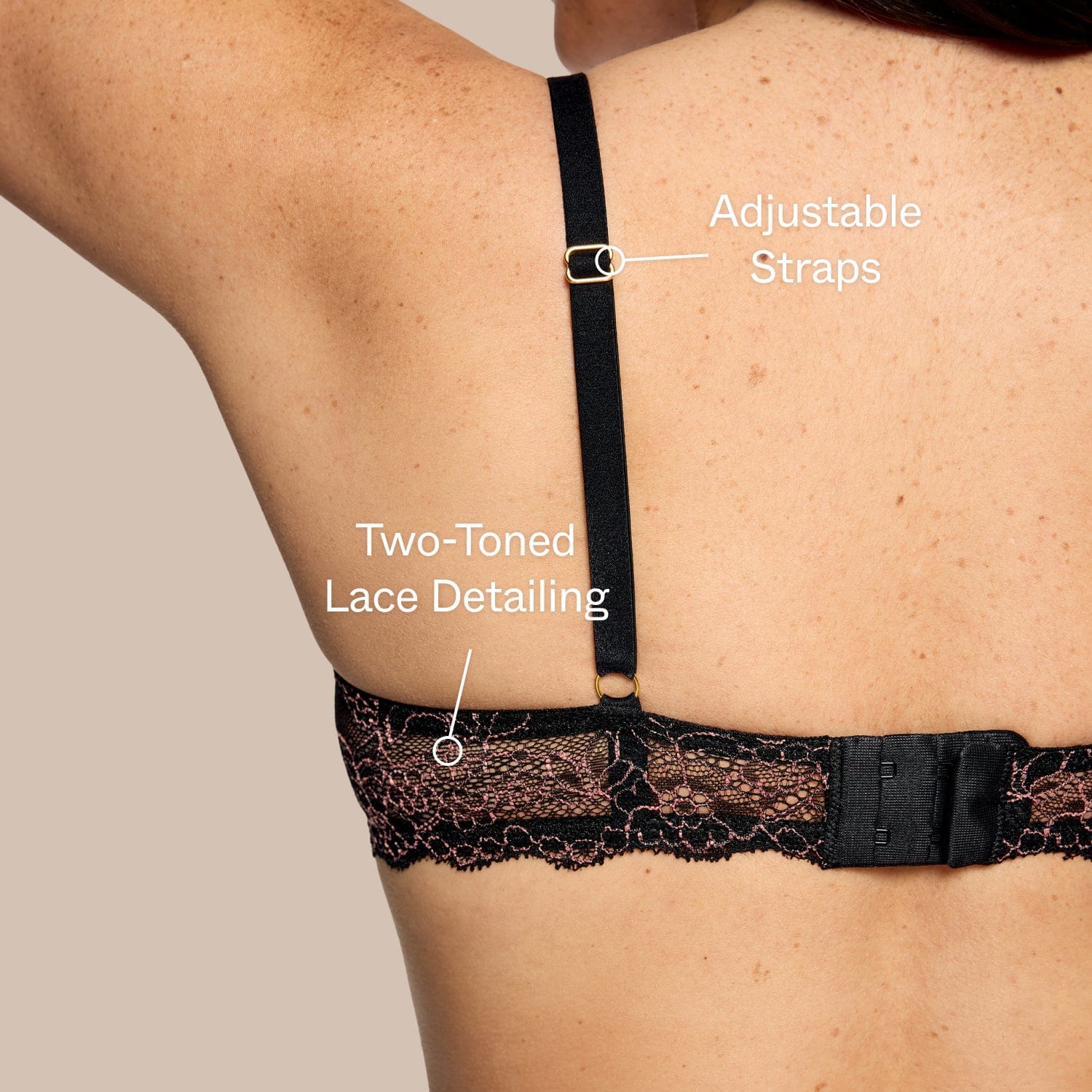 Smooth Lace Lift Up Bra Black Two-Tone - Image 3
